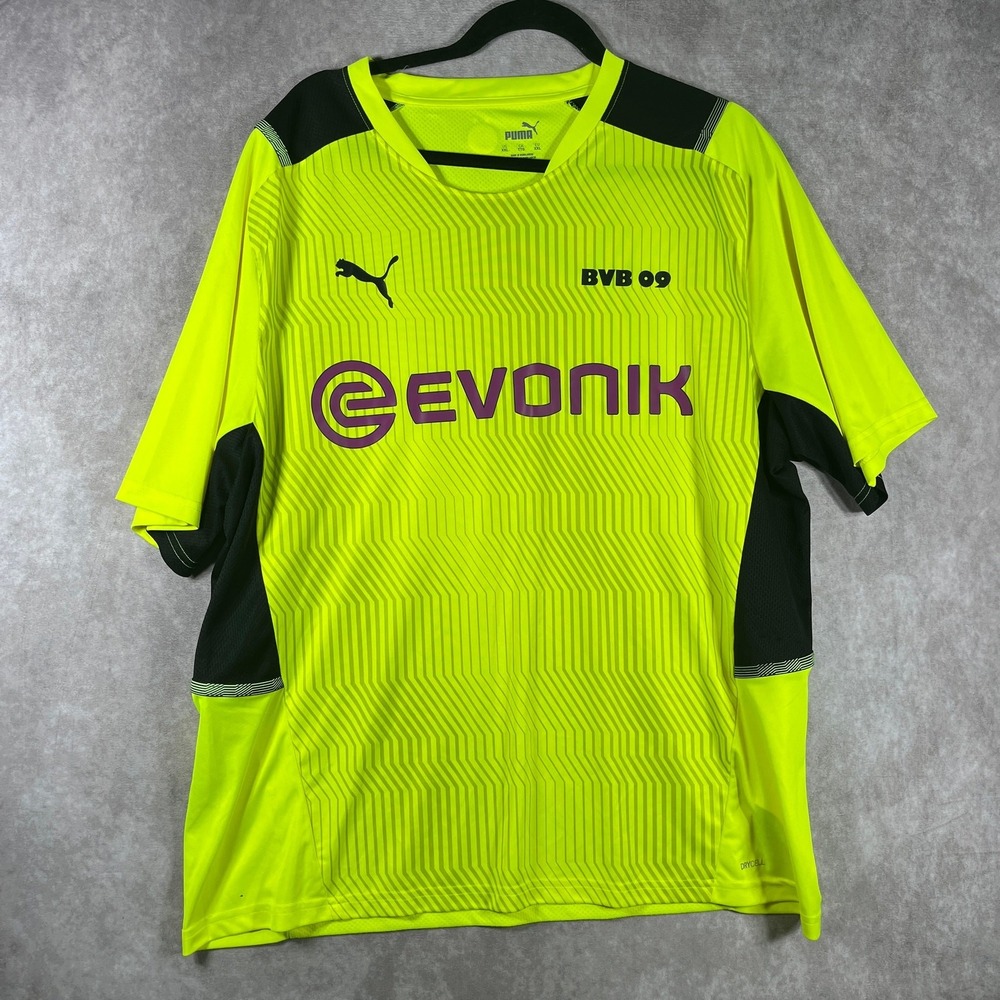 Puma Borussia Dortmund Training Jersey Mens Size‎ 2XL Neon Green Soccer Football